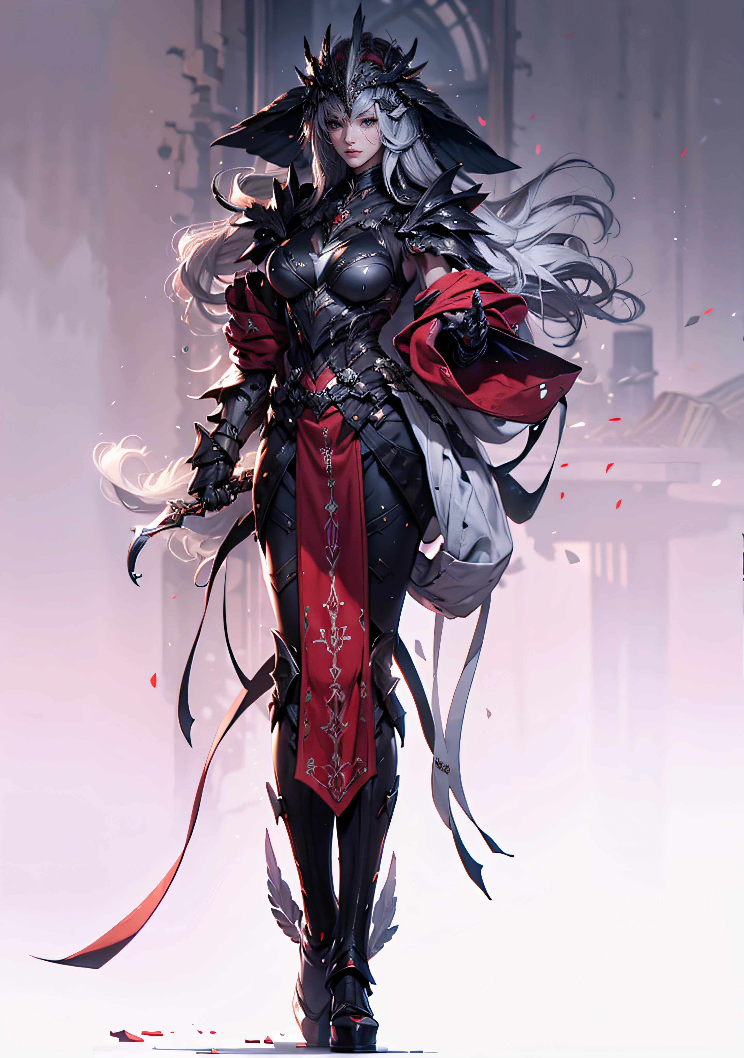 Dragoon armor,Perfect face,feathered headdress,Metal ornaments,Black underwear,Unreal 5