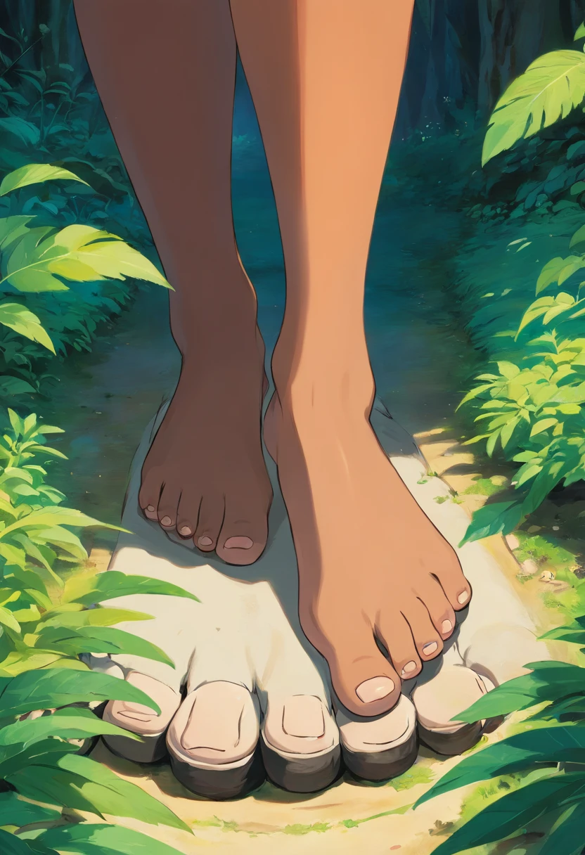 Close up shot of the soles of a black woman's feet