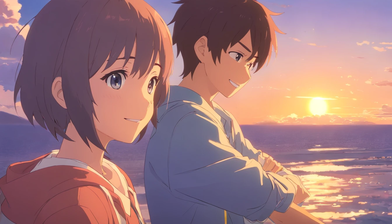 The boy came over,Smiling at the girl。The girl responded to him with a smile as well。They started chatting,There's a lot in common with each other。They all love to travel、Music and literature。Their topic is getting deeper and deeper,Their eyes are also becoming more and more affectionate。