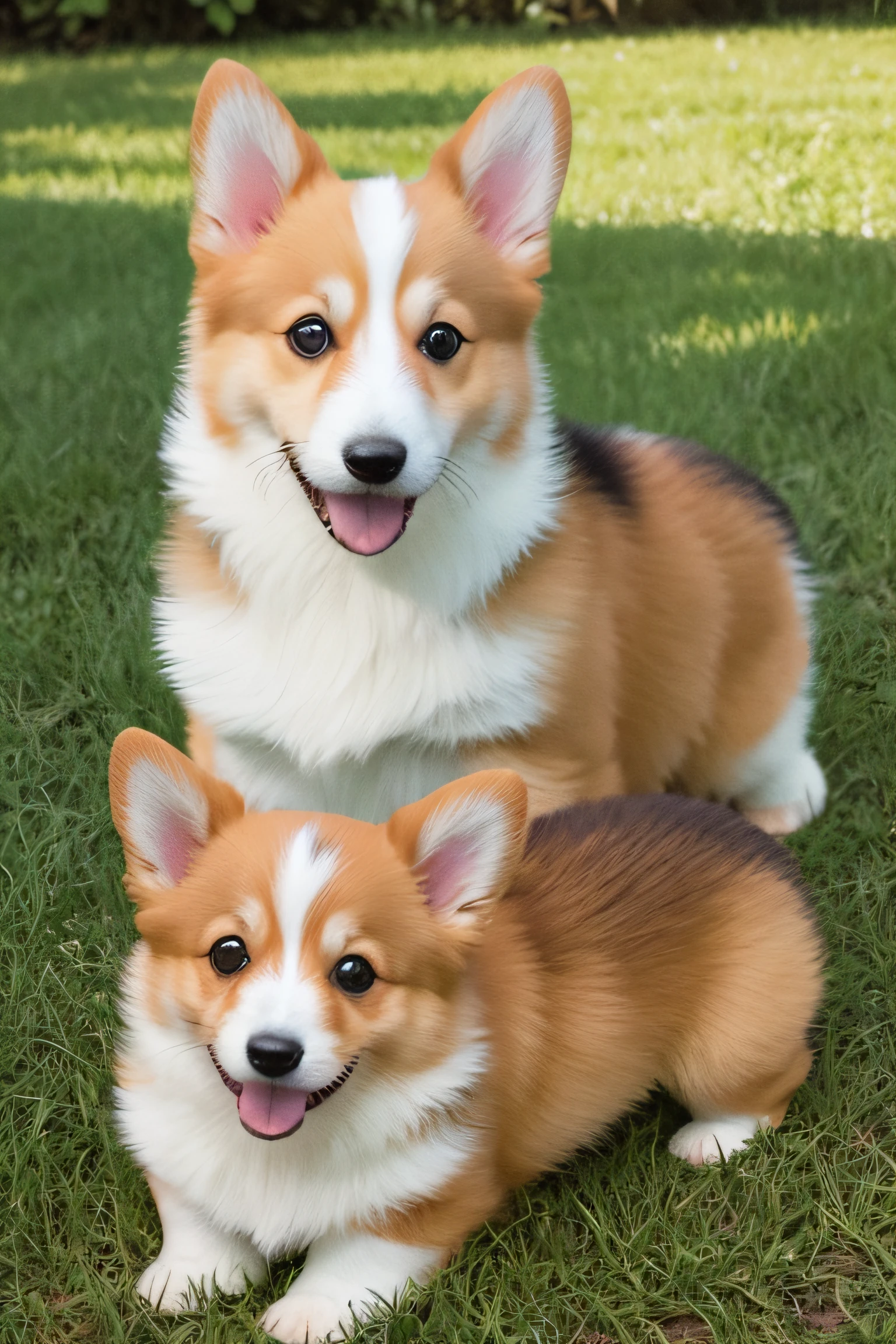 corgi puppies, photo realistic