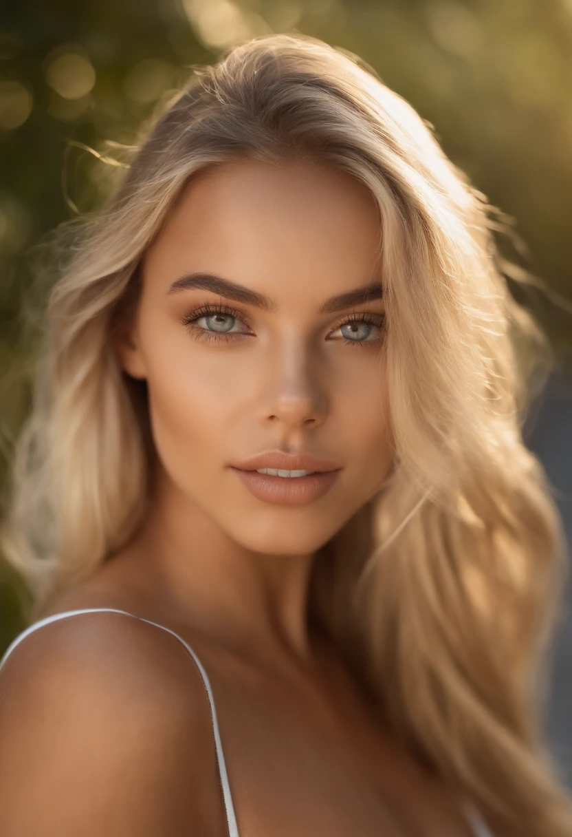 oman with matching tank top and panties, fille sexy aux yeux bleus, Portrait Sophie Mudd, Portrait de Corinna Kopf, cheveux blonds et grands yeux, selfie of a young woman, ohne Maquillage, maquillage naturel, Look directly into the camera, Visage avec Artgram, dezentes Maquillage, Superbe photo du corps entier, dans la chambre, gros seins, Blonde, Latin