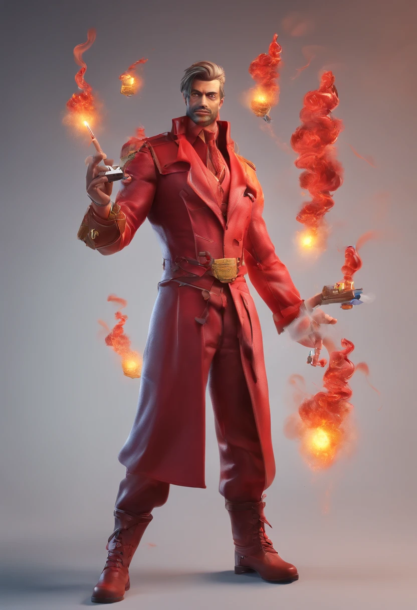 coelho,red eyes,standing,cigarette at hand,vaping,illustration,ultra-detailed,best quality,realistic,lighting+3,HDR,vivid colors,smoke trail,highres,portraits