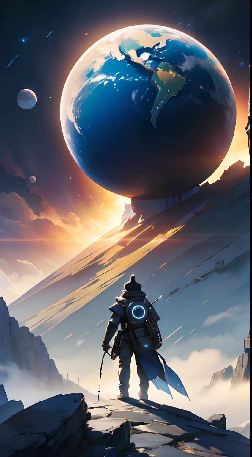 A mysterious planet with a sense of technology,ultra-realistic realism,All kinds of technology are on it,Full of fantasy