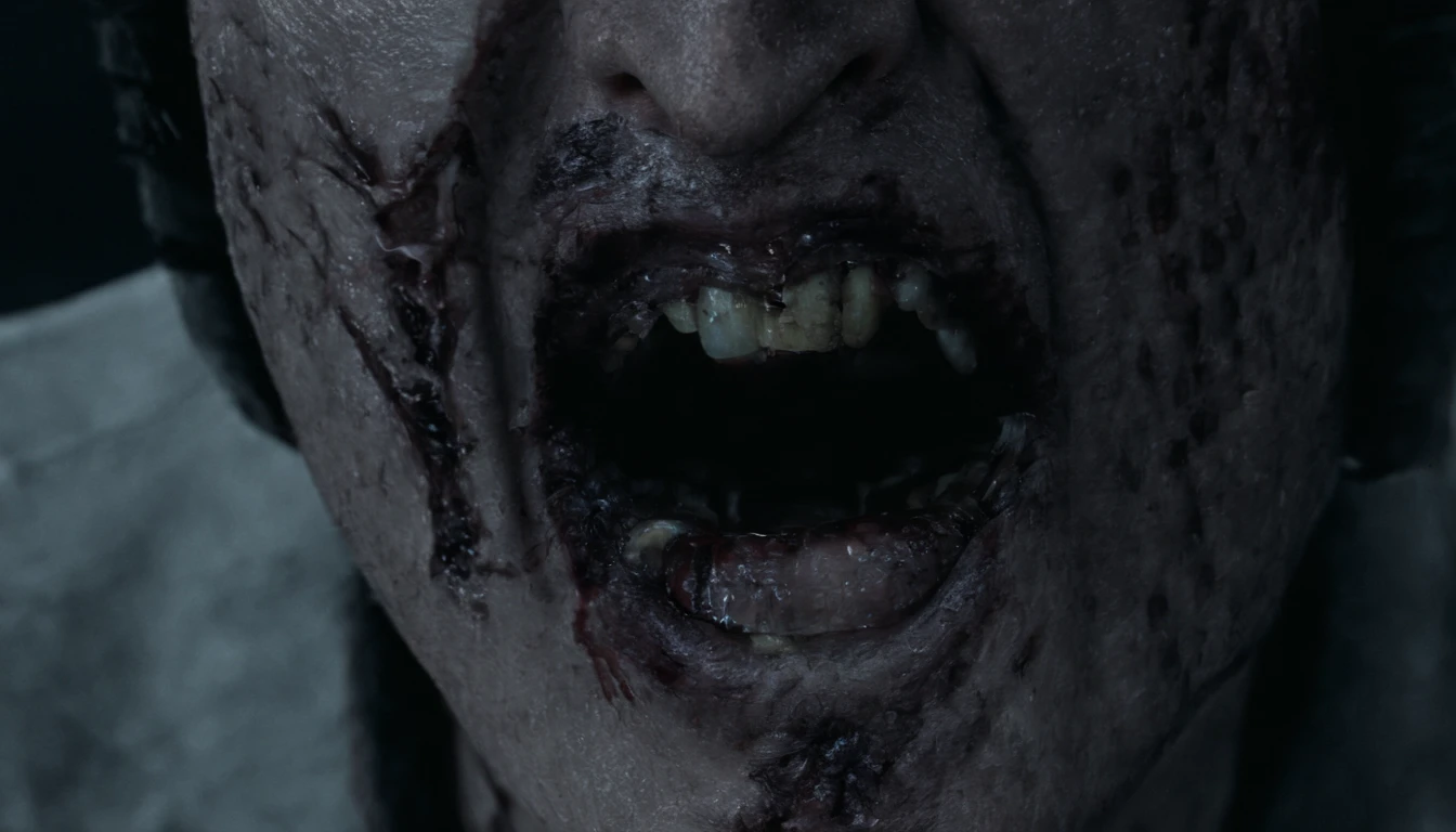 close up of a wpman inhaling with mouth open