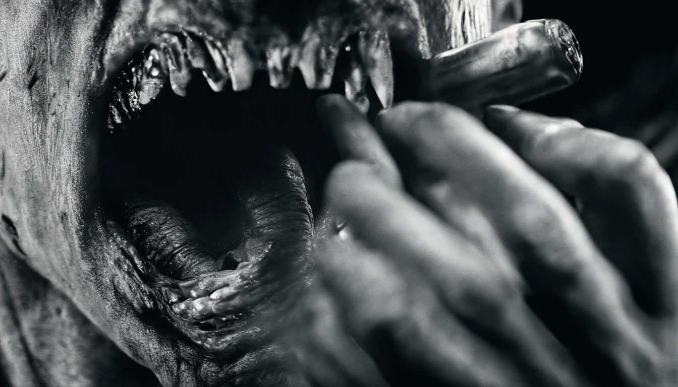 close up of a wpman inhaling with mouth open