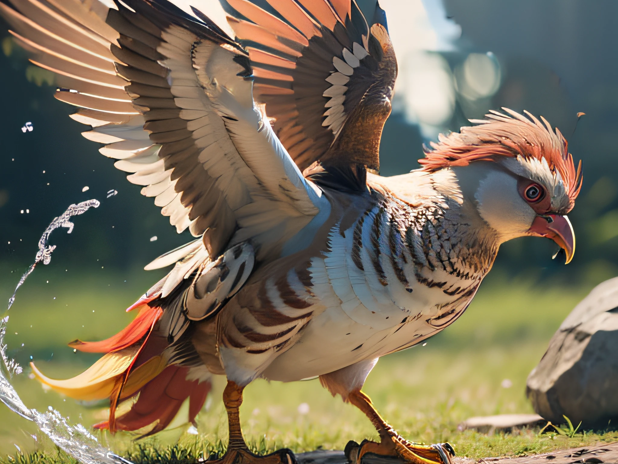 continuity of long thin feathers