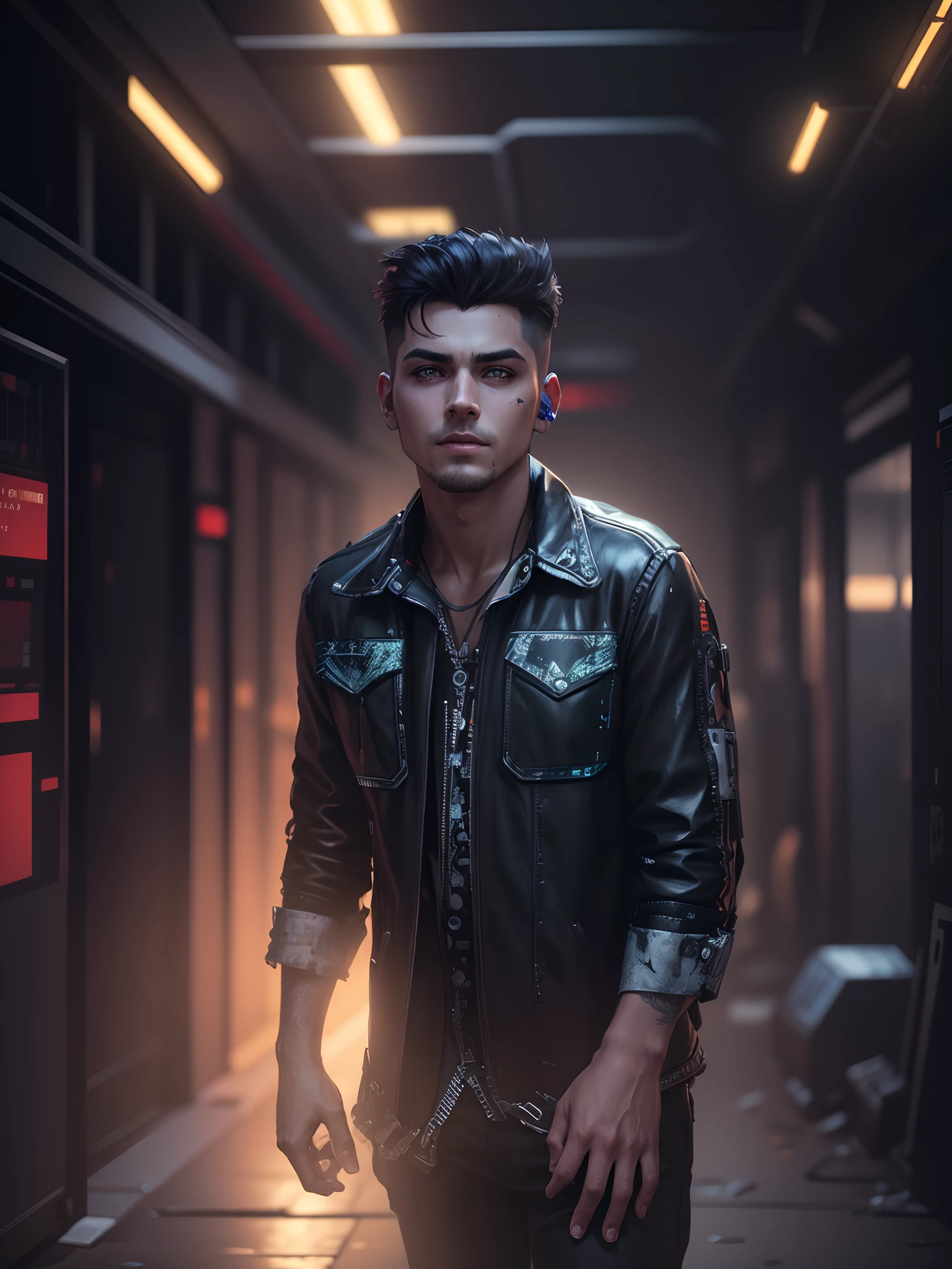 Change background cyberpunk handsome boy, realistic face,8k,ultra realistic