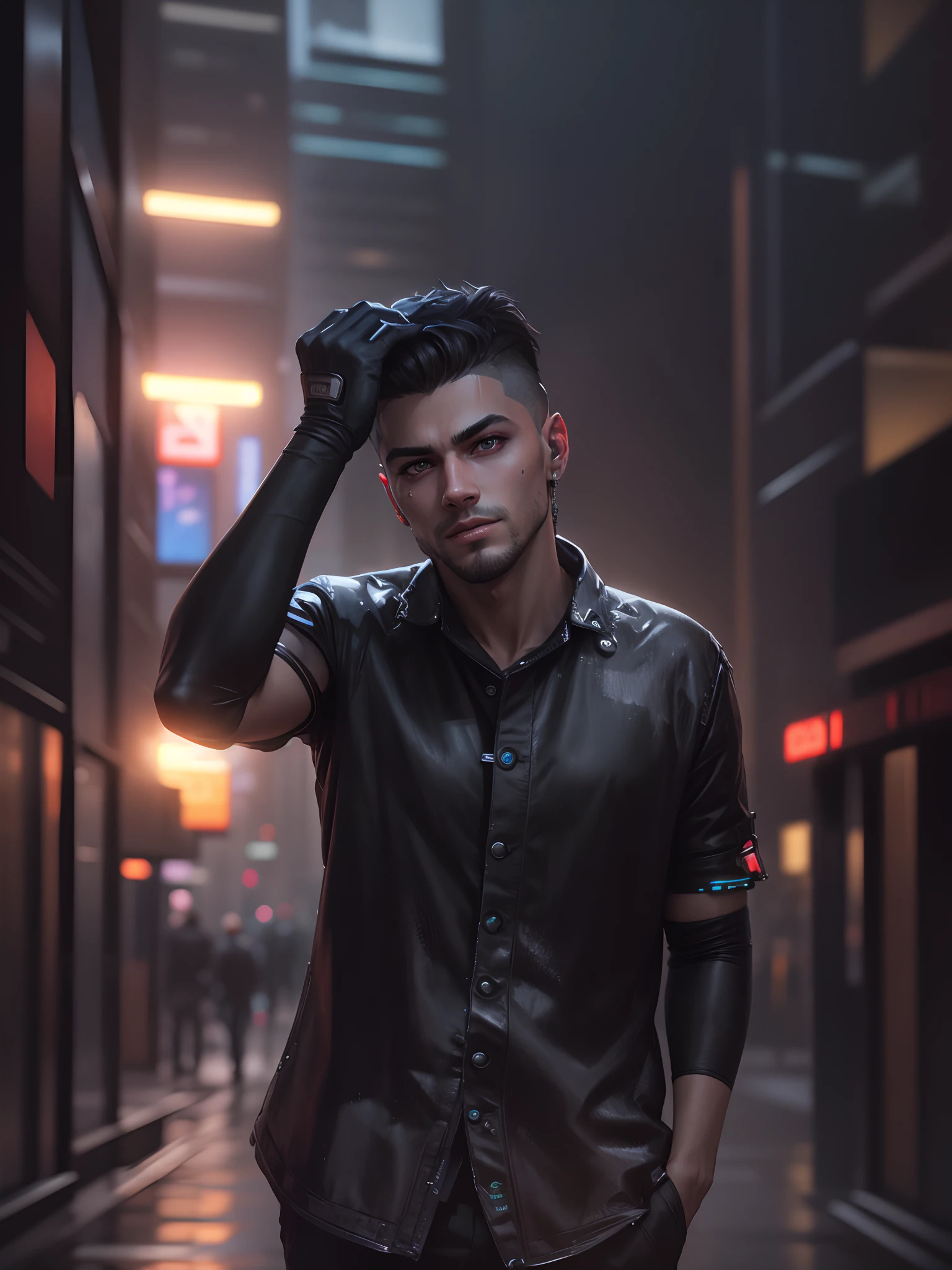 Change background cyberpunk handsome boy, ultra realistic face,8k,ultra realistic,