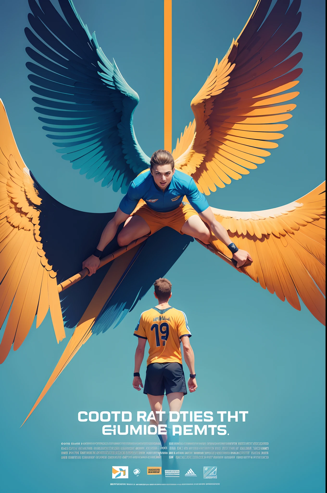 Company poster design,The theme is disability sports,dream,wingspan,Sports equipment,illustration,Vibrant colors,Sports equipment,positive energy,Break through the predicament,Paralympic Games,love