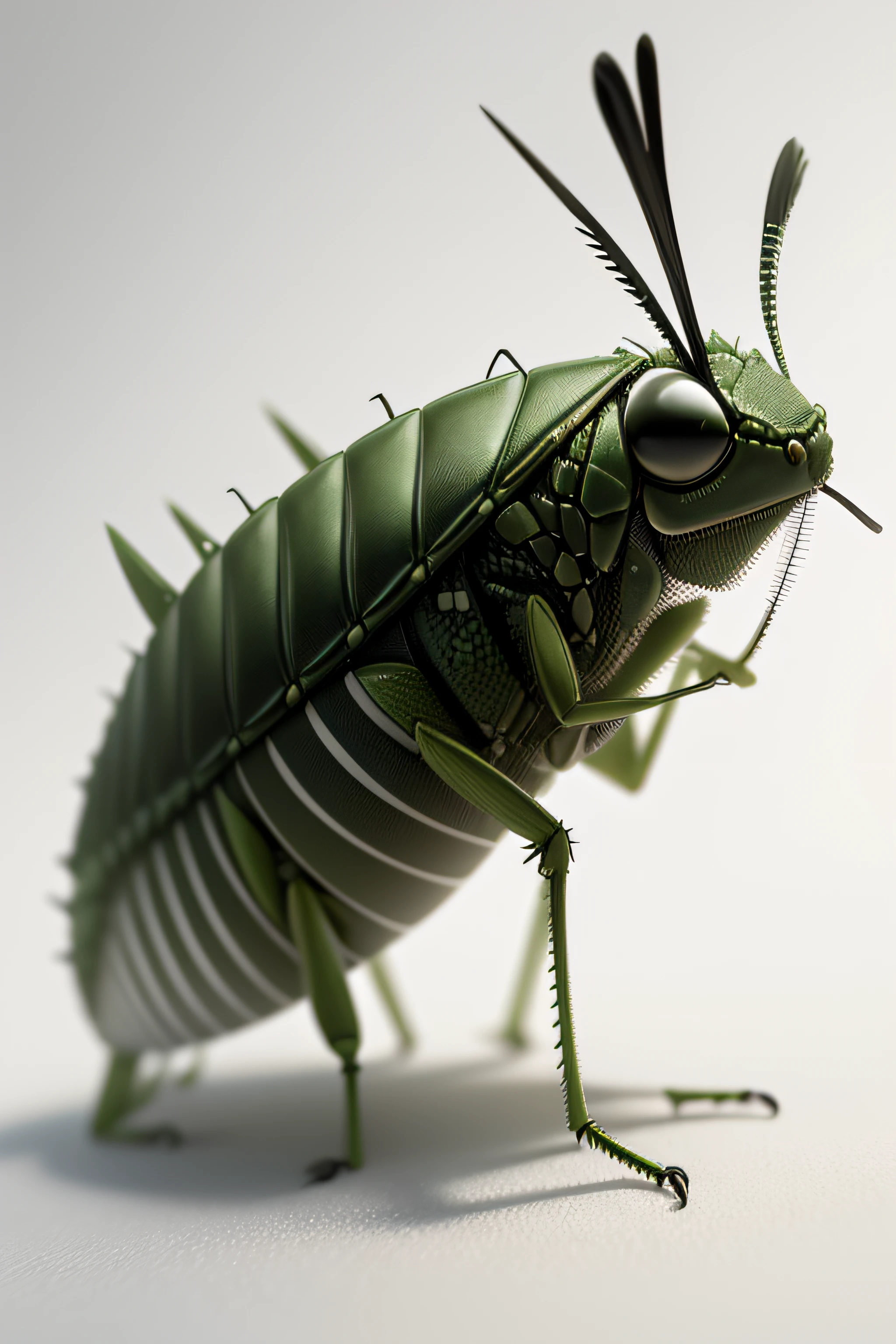 a creative grasshopper in white background this picture will be black and white