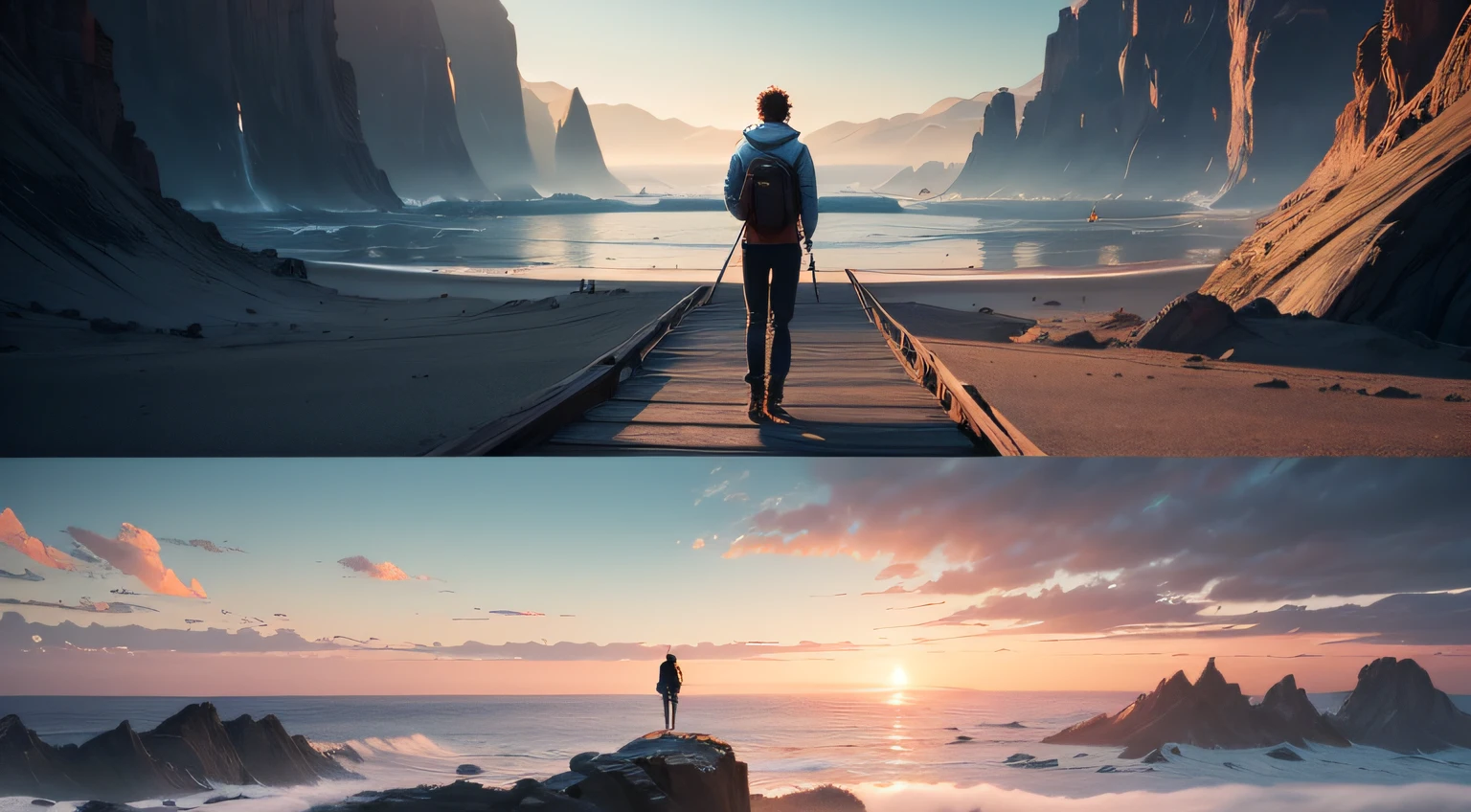 Develop a series of inspirational images that correspond to the 15 chapters of the motivational text about pursuing our dreams. Each image should visually capture the concepts and themes covered in each chapter, representing elements such as beginning the journey, visualization, strategic planning, self-confidence, persistence, adaptation, learning, facing fear, discipline, networking, resilience, celebrating victories, contribution, self-knowledge and success. Make sure the images convey motivation, determination and the idea of ​​progress towards your dreams.