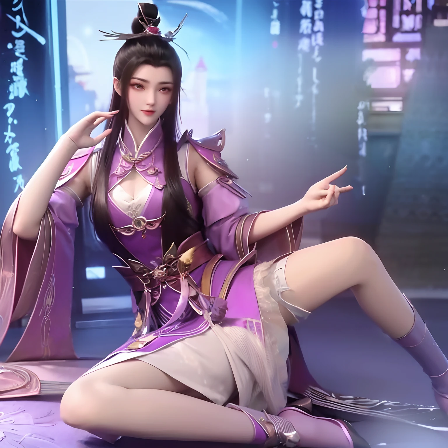Xianxia,period costume,shift dresses,goddes,brunette color hair,Long legs,Peerless looks,Full-figured,high and cold,Raised sexy,Fairy under fan