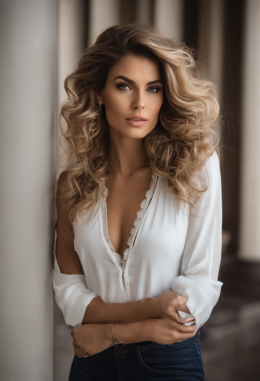 Mulher loira com cabelo longo e top branco olhando no espelho, mulher loira bonita, foto retrato suave 8 k, uma loira linda, mulher loira, Blonde and attractive features, menina loira bonita, foto de uma mulher bonita, loira mulher jovem bonita, Deusa loira, 4K fotografia de glamour, close up de uma mulher loira, mulher sueca loira, Menina sexy com cabelo loiro longo melhor qualidade, master part, ultra high-resolution, fotorrealista, 1girl, Fora do ombro, sorrir com roupa de academia