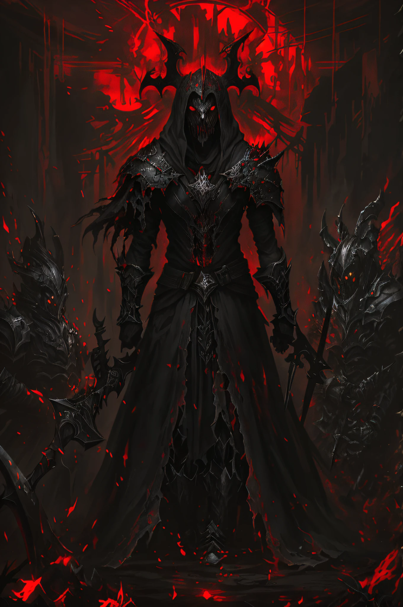 elfic human face with red eyes