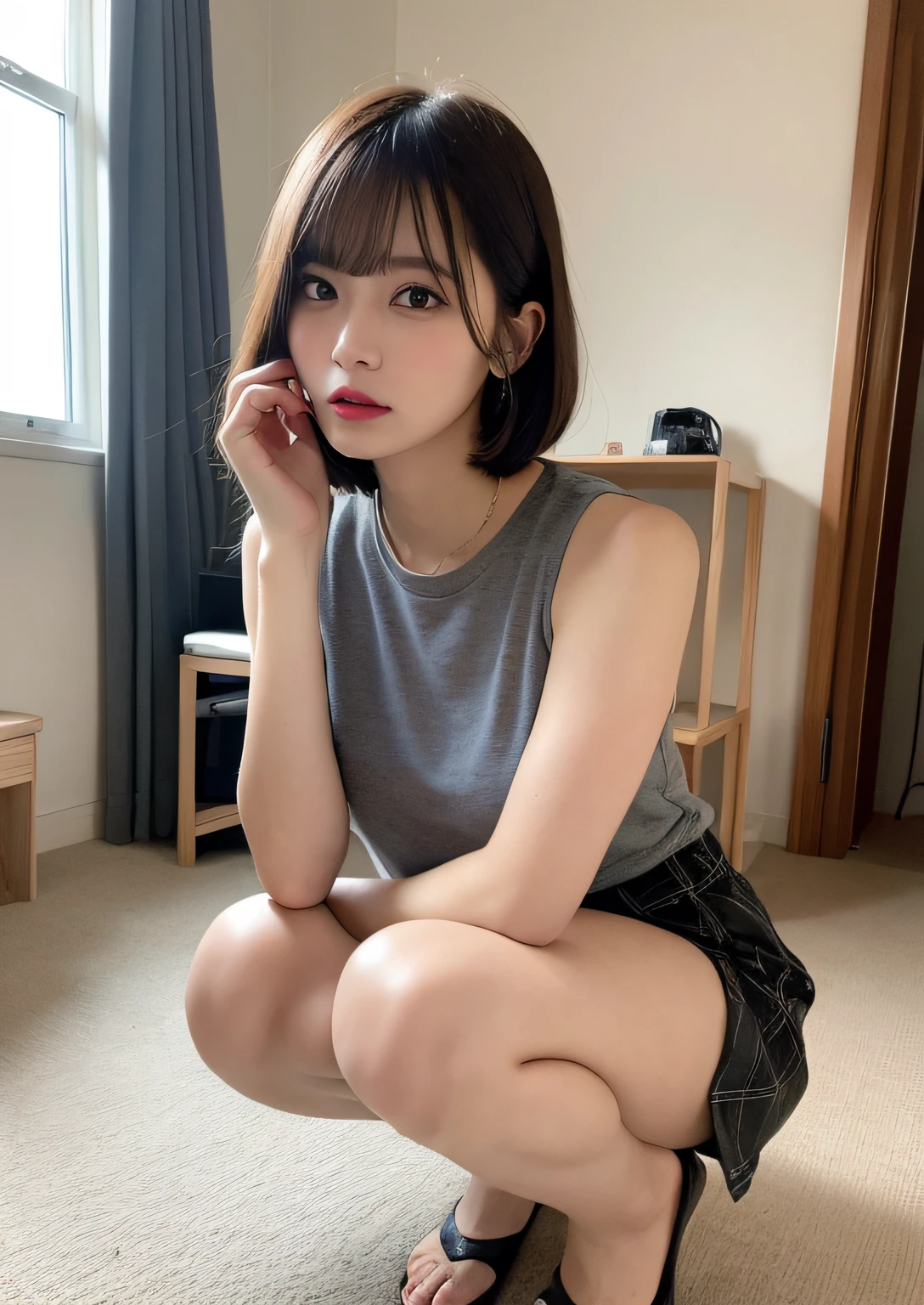 (Dildo use), (Masturbating in my room:1.5), (It feels so good:1.3), (I can't help but gasp.:1.3), ((highest quality, 8K, masterpiece)), Awesome girl, whole body, (15 year old beautiful girl:1.5), (Baby Face:1.3), Slender body, blush, , delicate, Moisturizing eyes, Moisturizing lips, (Beautiful breasts), (Small beautiful butt), (Perfect Eyes), (A face with attention to detail), (Perfect Anatomy:1.4), (Detailed hands), Little girl's small hand, Gaze at the viewer