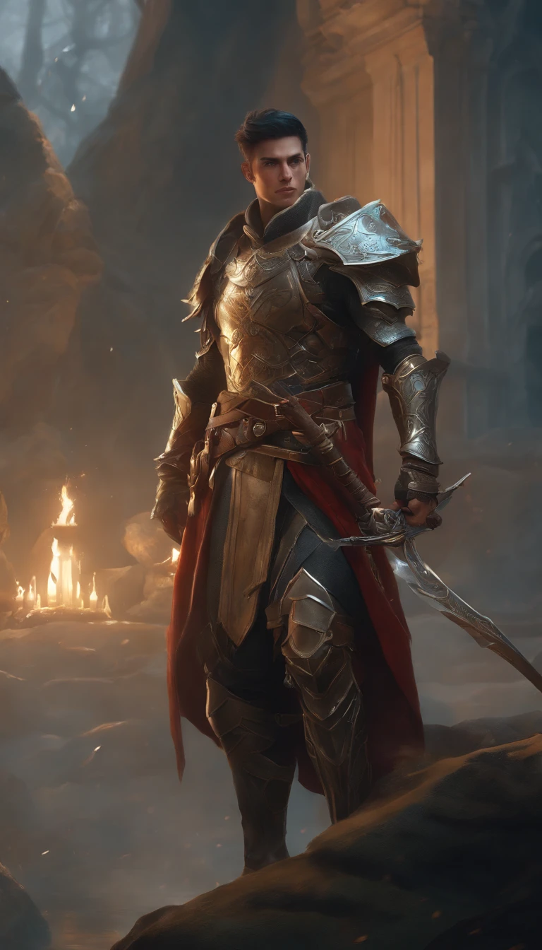 Arad boy in fantasy environment with sword and armor, ross tran and wlop, Peter Mohrbacher. illusory engine, wlop and ross thran, unreal engine rendered + A goddess, Unreal Engine fantasy art, Ross Tran 8 K, wlop jeremy lipkin, artgerm julie bell beeple, best of artstation