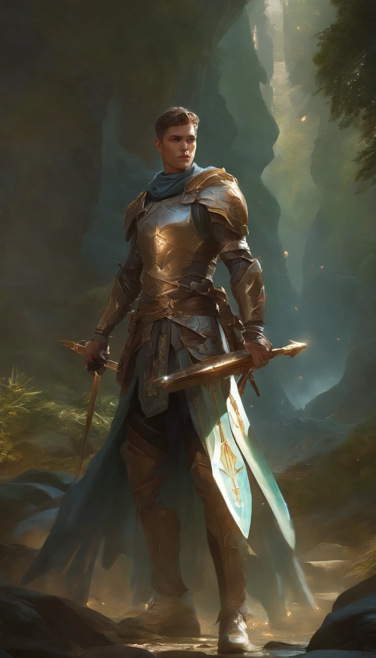 Arad boy in fantasy environment with sword and armor, ross tran and wlop, Peter Mohrbacher. illusory engine, wlop and ross thran, unreal engine rendered + A goddess, Unreal Engine fantasy art, Ross Tran 8 K, wlop jeremy lipkin, artgerm julie bell beeple, best of artstation