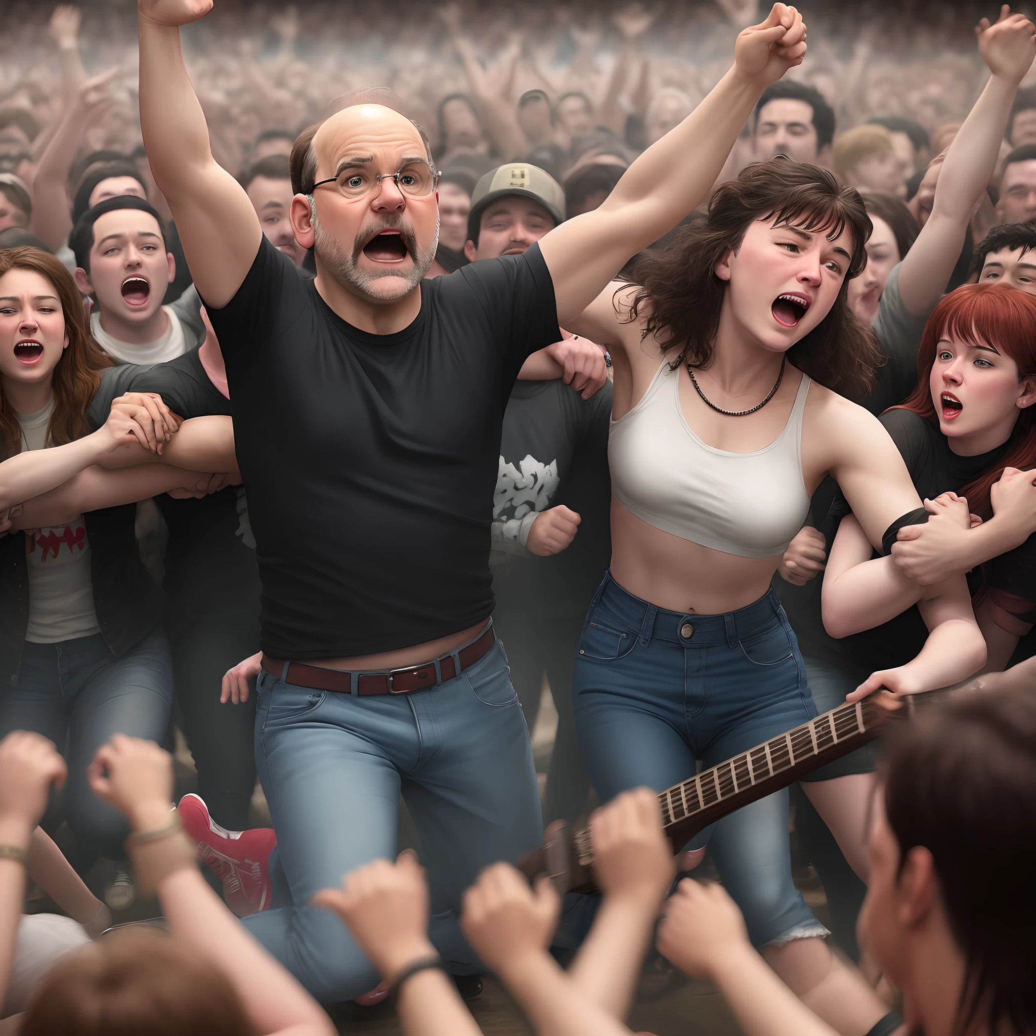 George Costanza in a mosh pit