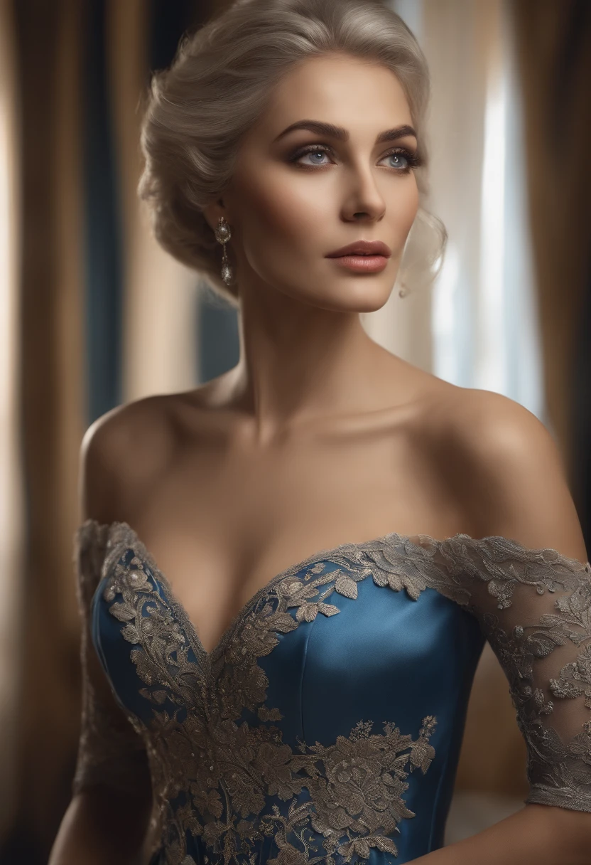 Sultry elegance of an elderly woman in a very arousing dress with top quality blue color, 8K, Ultra Detailed Skin & Face, Dark lighting, Lingerie shines too, As a luxury brand, and the dignity of it
Give away the eyes. stock image... photografic, a closeup of a, intricate details, Highly detailed, by Greg Rutkowsky, photografic, a closeup of a, hyper detailed, Trending on ArtStation, sharp-focus, studio photo, intricate details, Highly detailed, tetas grandes, white colored hair, Realistic Bedroom View, She has a very beautiful figure, Similar figure of a young girl, Cinematic, Detailed portraits, ++Detailed and complex environment, strong wind, ++, ultra realistis, 4k, 4k Eye, 4K Faces, No Eye Morphing, Normal Human Eyes