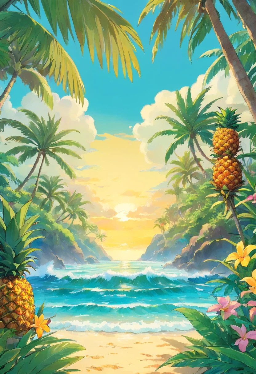 Tropical, Hawaiian, surf, pineapple, Plumeria, Logo image