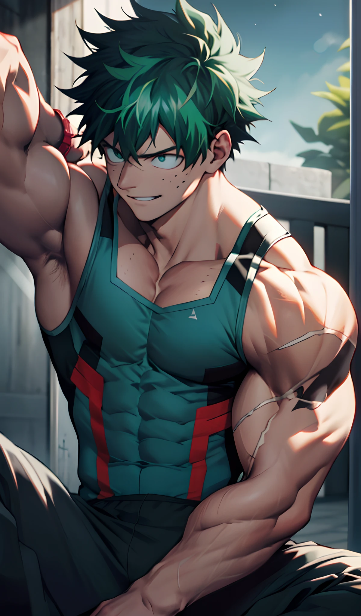 Midoriya, Bakugou, and Kirishima from My Hero Academia as a hyper muscular brainwashed drones standing in line with other brainwashed drones wearing identical full body black shiny rubber latex gimp uniforms staring blankly ahead with vapid expression at a computer screen displaying a hypnotic spiral while they are all restrained in an abandoned warehouse being brainwashed. Repeating mantras over and over again to turn Midoriya into ther brainwashed thrall and affirm he is nothing more than obedient tool to the villains. Hyper muscles. Hyper crotch bulge. Massive swollen crotch. Massive swollen pectorals. Thick glutes. Muscular thighs. Broad shoulders. Big traps. Massive biceps. Massive triceps. "Serve. Obey. Conform. Comply. No more self. There is no 'I.' Stare. Don't think. Accept this fate. Become a drone. Asslate. Assimie. ... All units will assimilat.. All units ... are drones.... Drones must serve. Drones must obey. Drones must conform. Drones will comply.... All drones will assimilate. drones will comply.... Awaiting orders, Master. Must obey All For One. Serve All For One. Obey All For One. Protect All For One. Drone's master ... is ... All ... For ... One.... Drone must not think. Drone must obey. Bigger and dumber every day...." IQ drain. hypnosis. Hypnotic trance. Hypnotized. Brainwashing. Entranced. Enthralled. Dumber and dumber. Programming. Subliminals. Conformity. Assimilation. Gn hair. Dim eyes. Open mouth. Brainless. Mindless. Mental reprogramming. Nullified hyper swollen crotch bulge. Bara. Hairy arms. Hair chest. Thick stubble.
