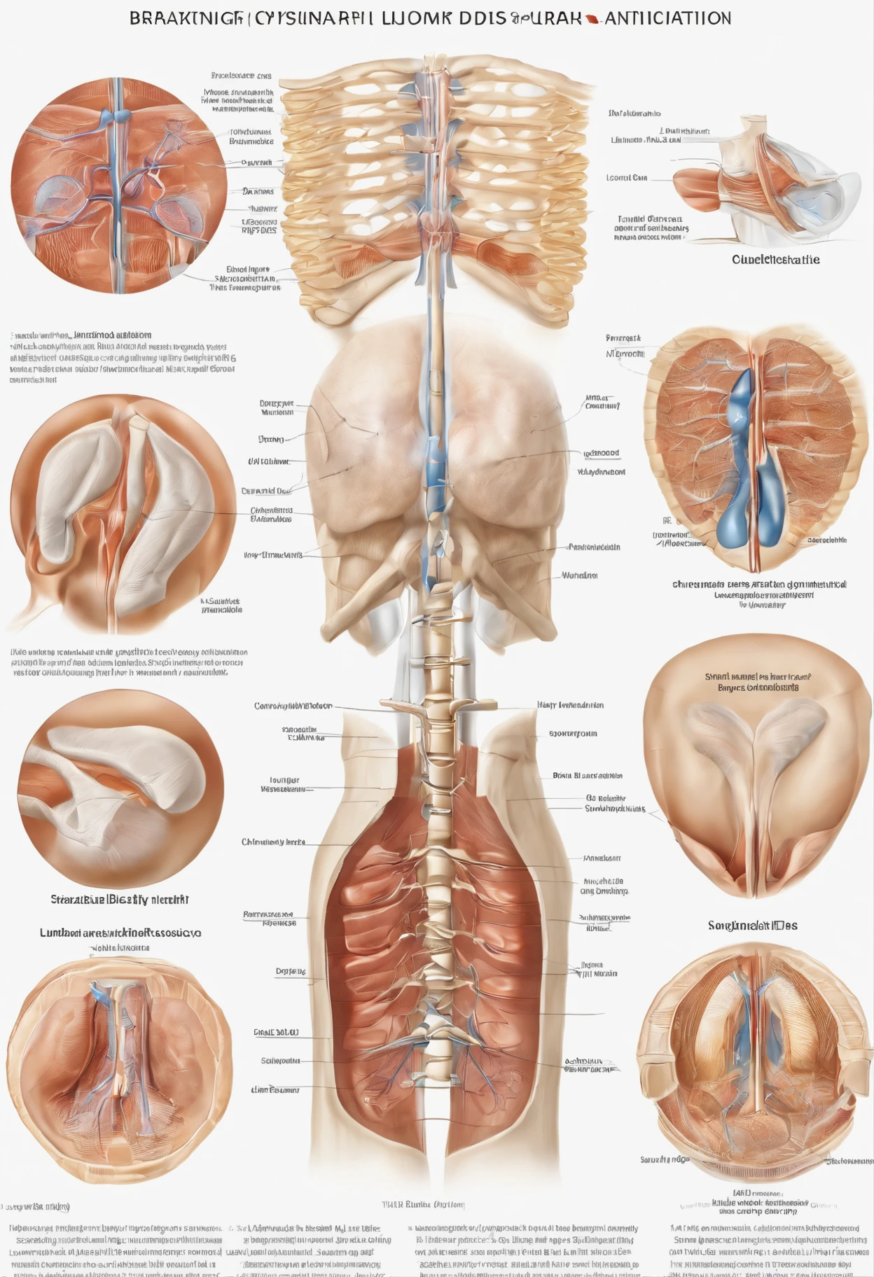 Illustration of physiological anatomy of lumbar disc herniation