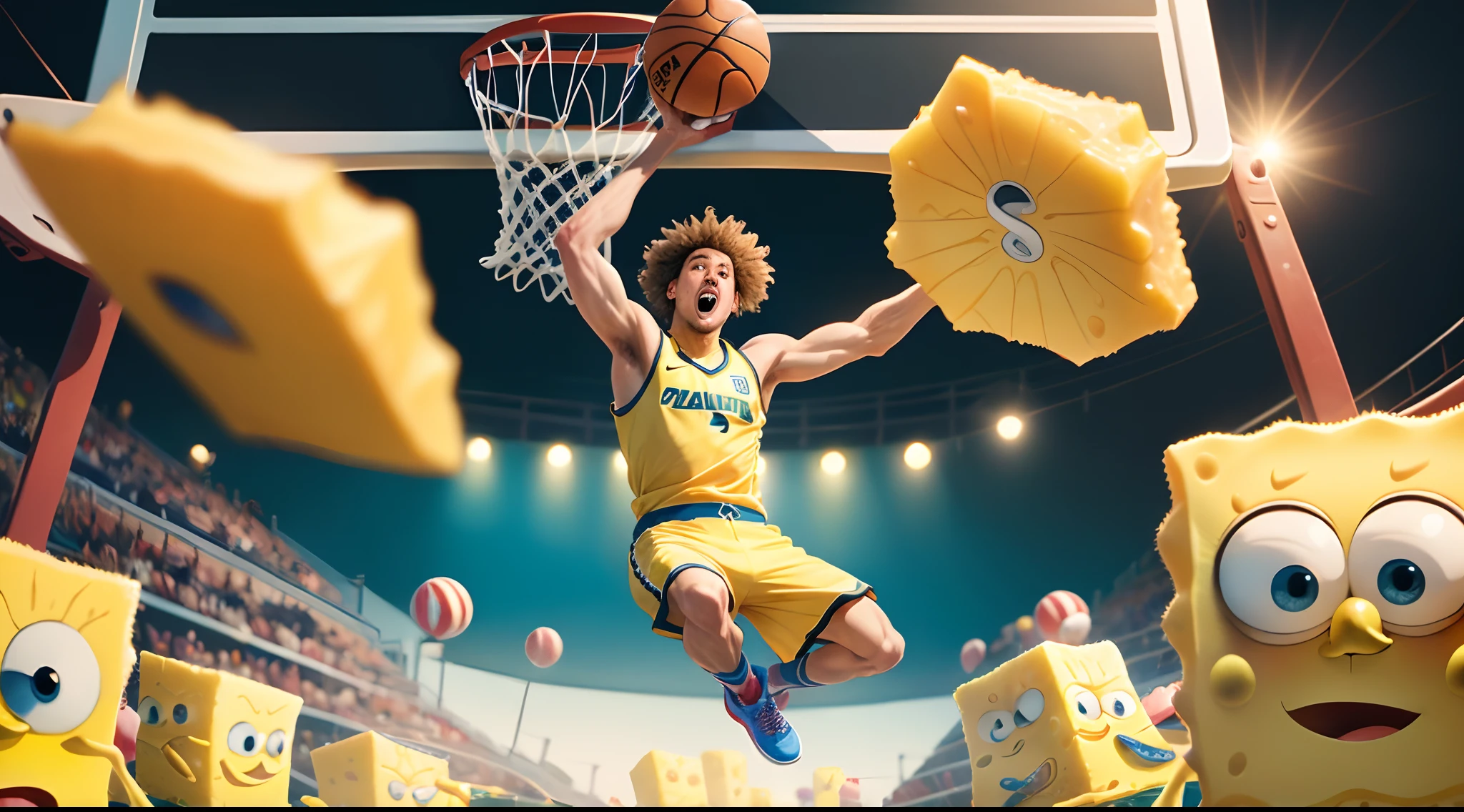 SpongeBob dunking