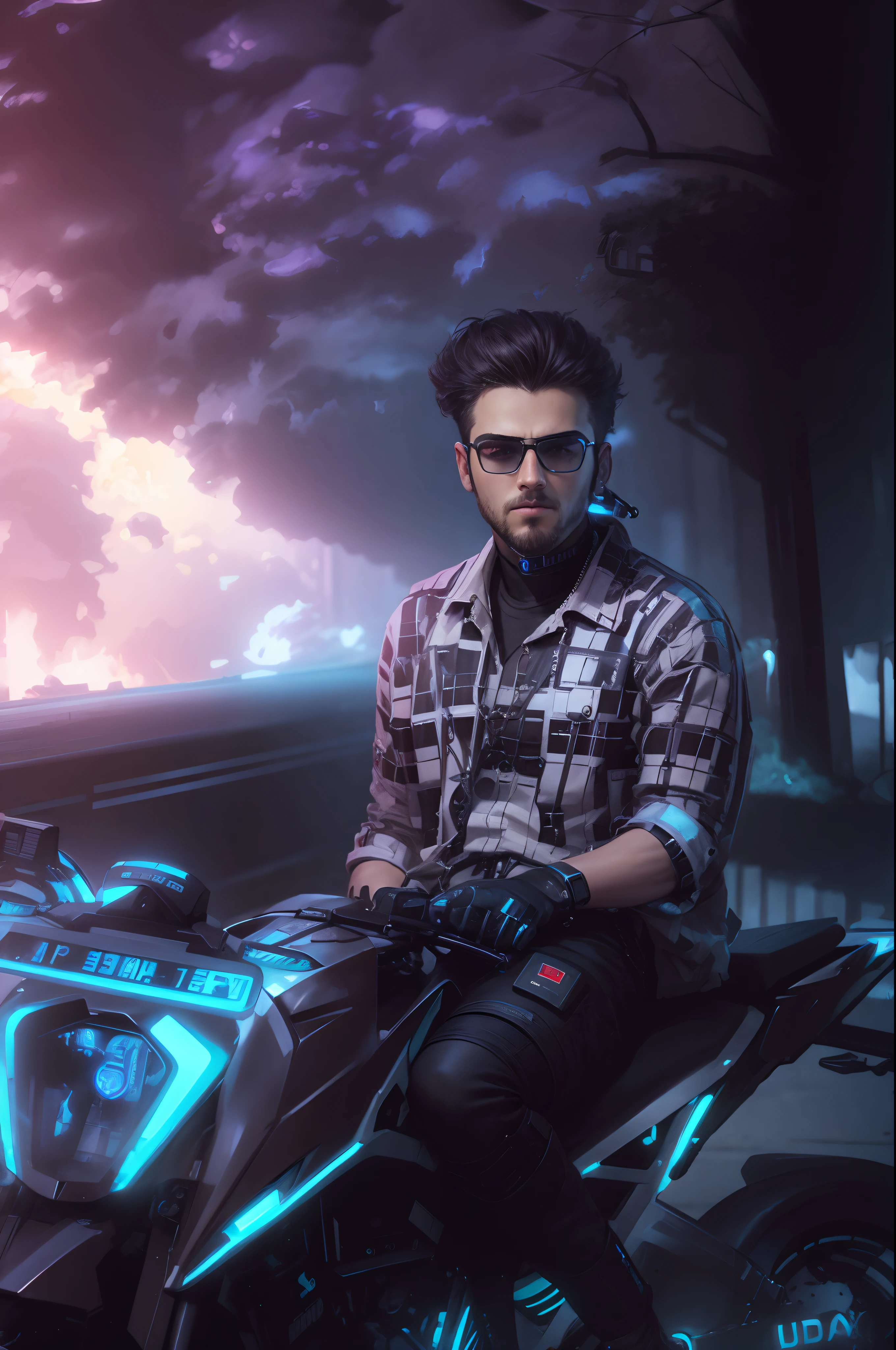 Change background cyberpunk handsome boy, realistic face. 8k, ultra high quality realistic,