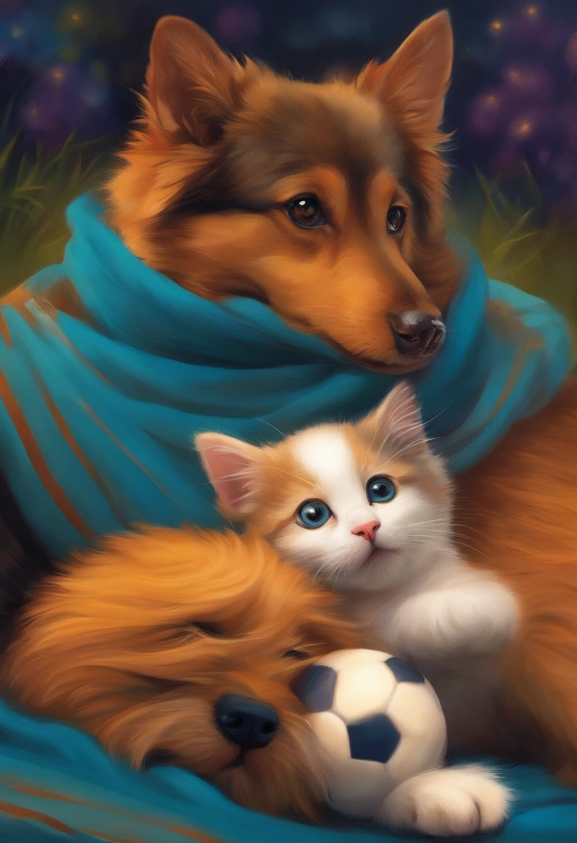 cachorro e gato brincando bem fofo