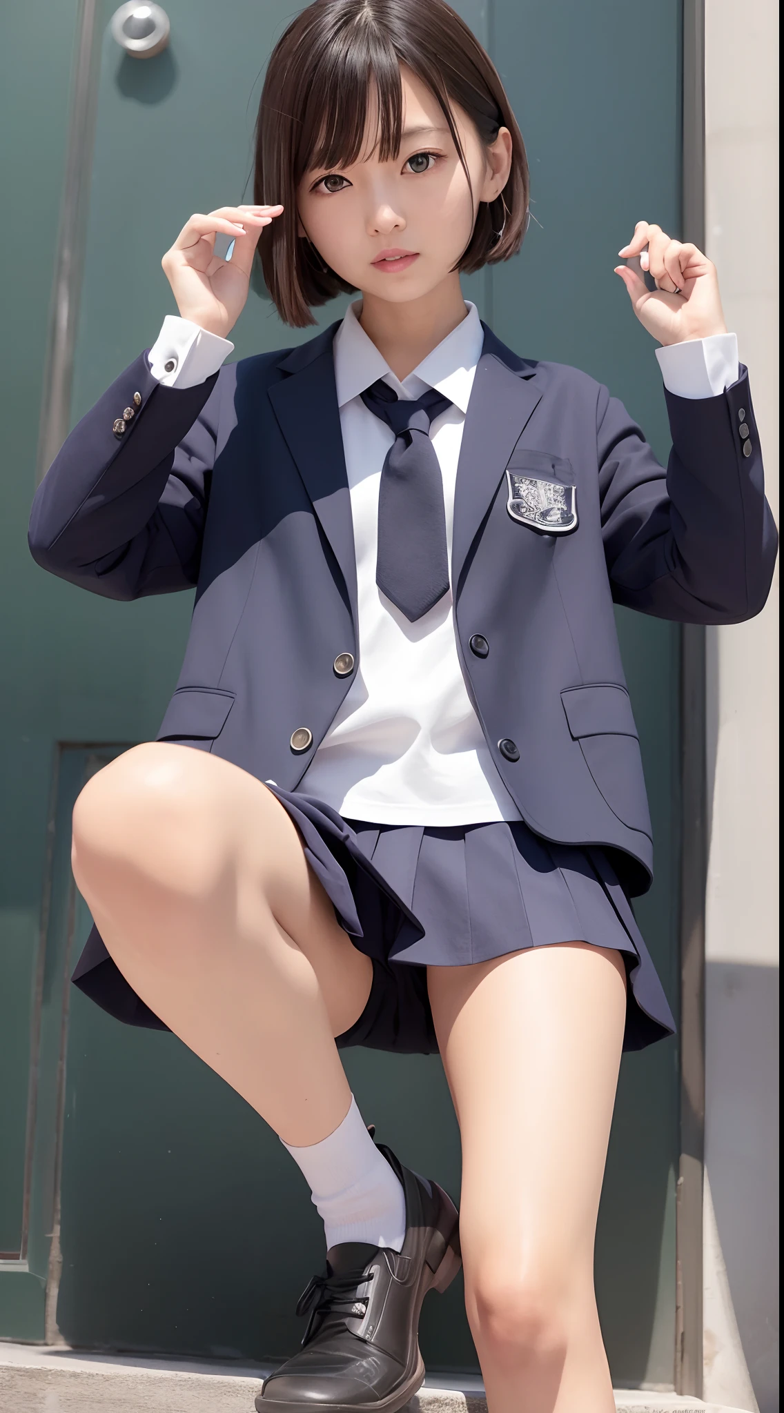 masutepiece、Best Quality、ultra-detailliert、high-level image quality、shool uniform、dynamicposes