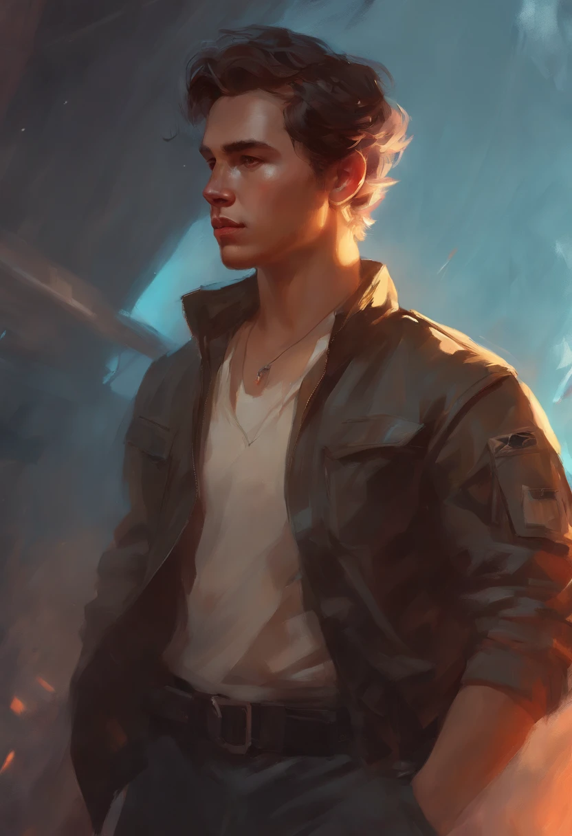 there is a young man holding a knife in his hand, wojtek fus, artwork in the style of guweiz, cgsociety portrait, rossdraws portrait, ross tran 8 k, deviantart artstation cgscosiety, ross tran and bayard wu, :: rossdraws, twitch streamer / gamer ludwig, rossdraws 2. 0, epic portrait illustration