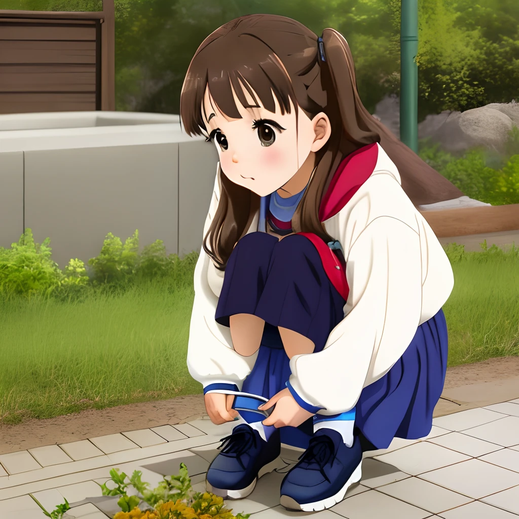 Cute girl peeing