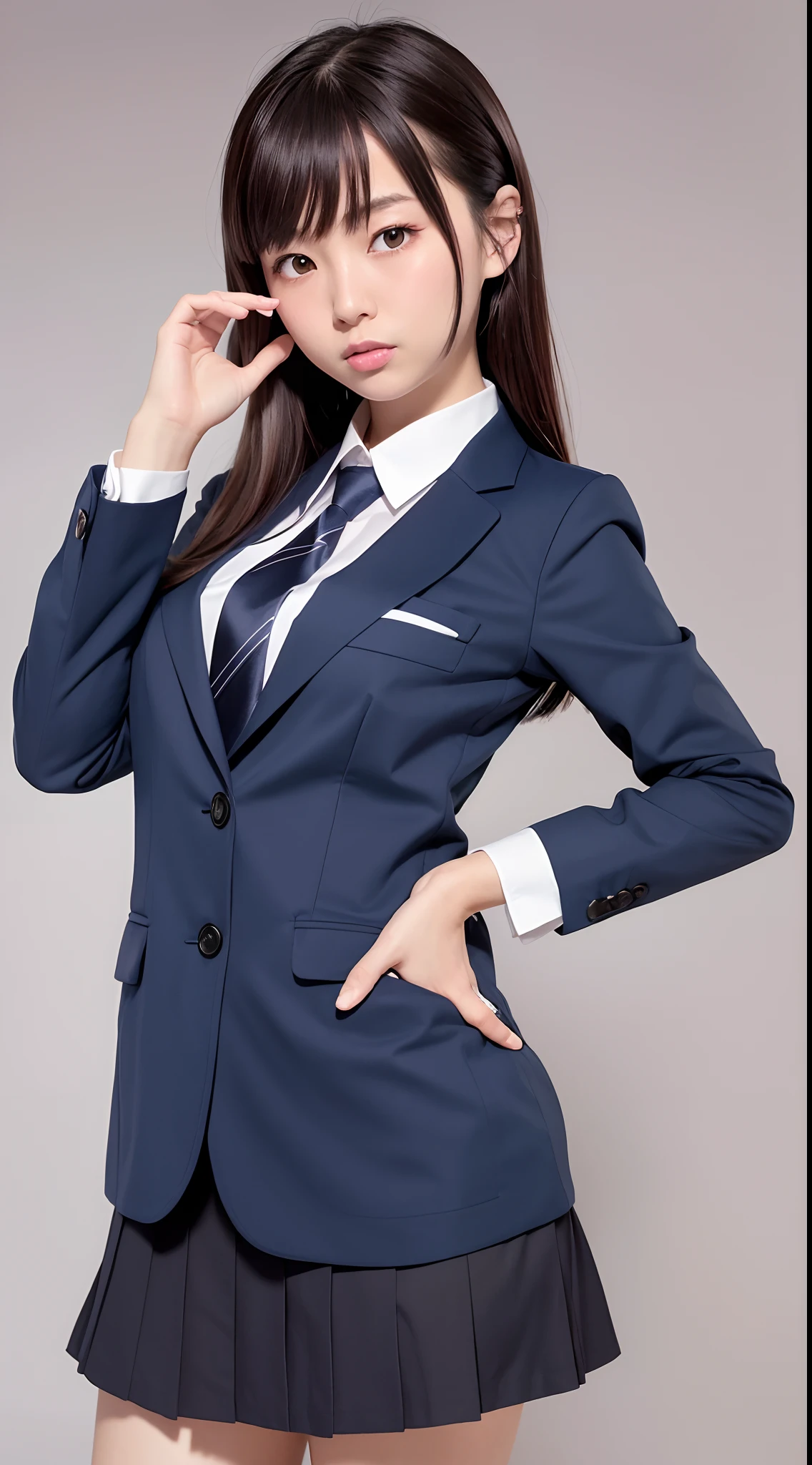 masutepiece、Best Quality、ultra-detailliert、high-level image quality、shool uniform、dynamicposes