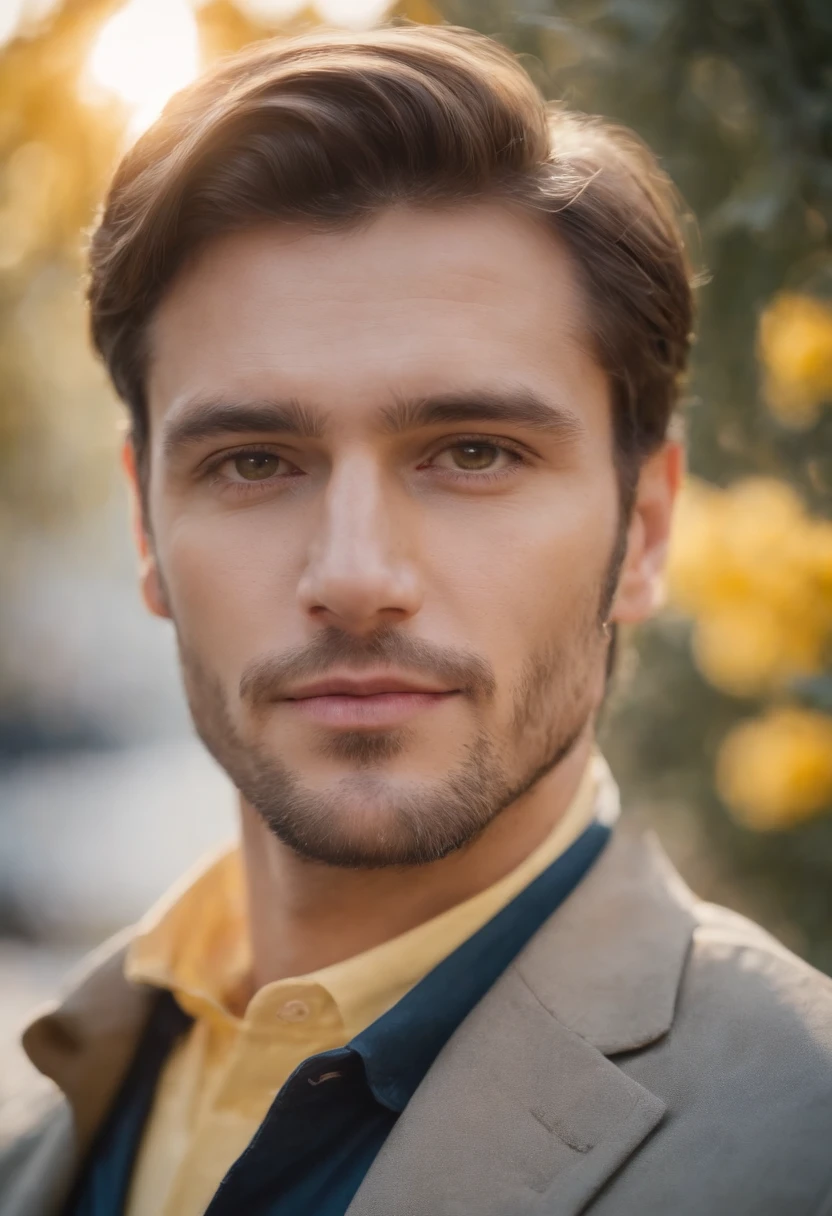 Handsome man with yellow robs