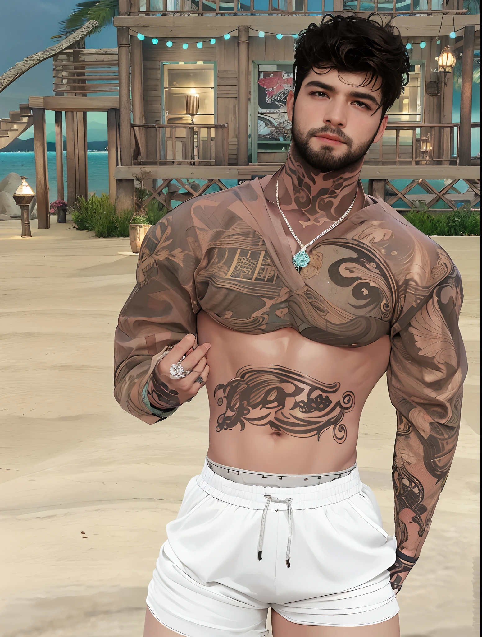 qualidade soberba, master part, high resolution, looks bonitos, detalhes finos, ((detalhes do rosto)), high resolution, papel de parede, 1 , sozinho, (((Hanfu branco)), brown hair, short hair, Hanfu, standing pose, Interior, estudar, 16k, HDR, high resolution, profundidade de campo, (Film Grave: 1.1), Hora de Ouro, (Brilho da lente), (color grading: 1.5), lanterna, ((Hands grabbing hair))), painful expression, fechar para cima