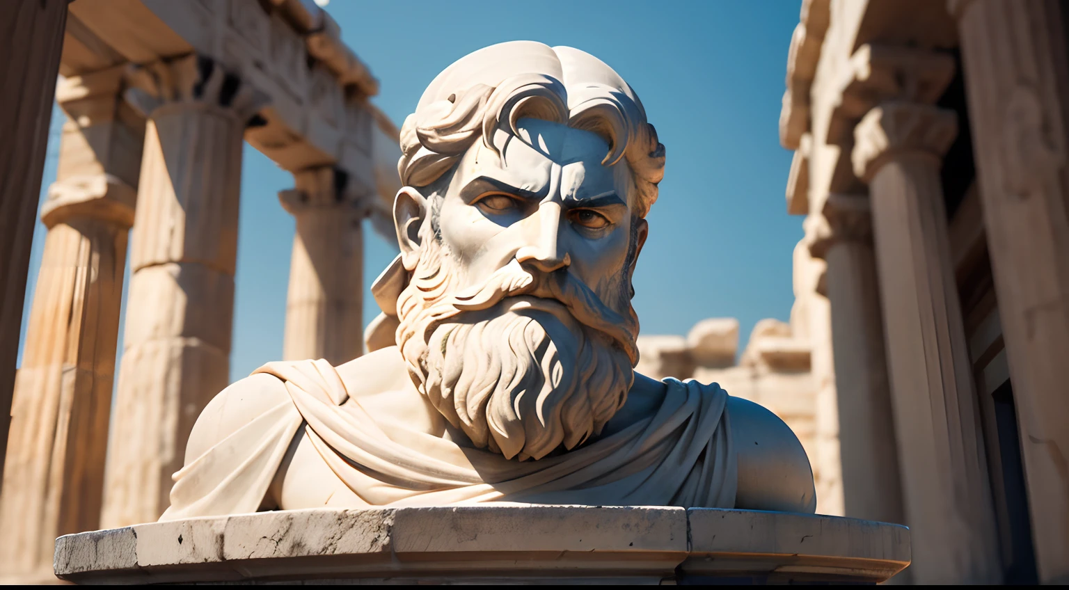 Statues with the gray background of the philosopher Seneca --auto