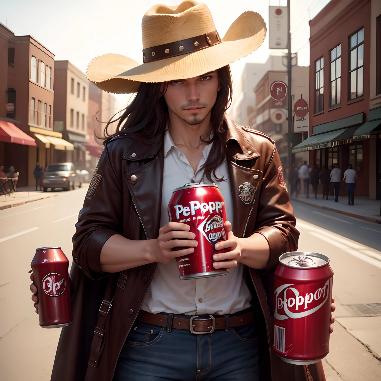 Dr. Pepper Can with a cowboy hat