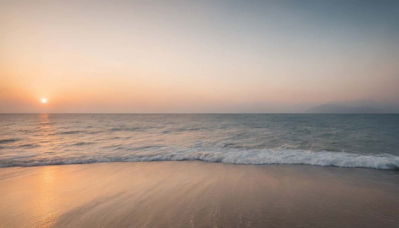 In the middle of the Pacific Ocean,Horizon,Sunset
