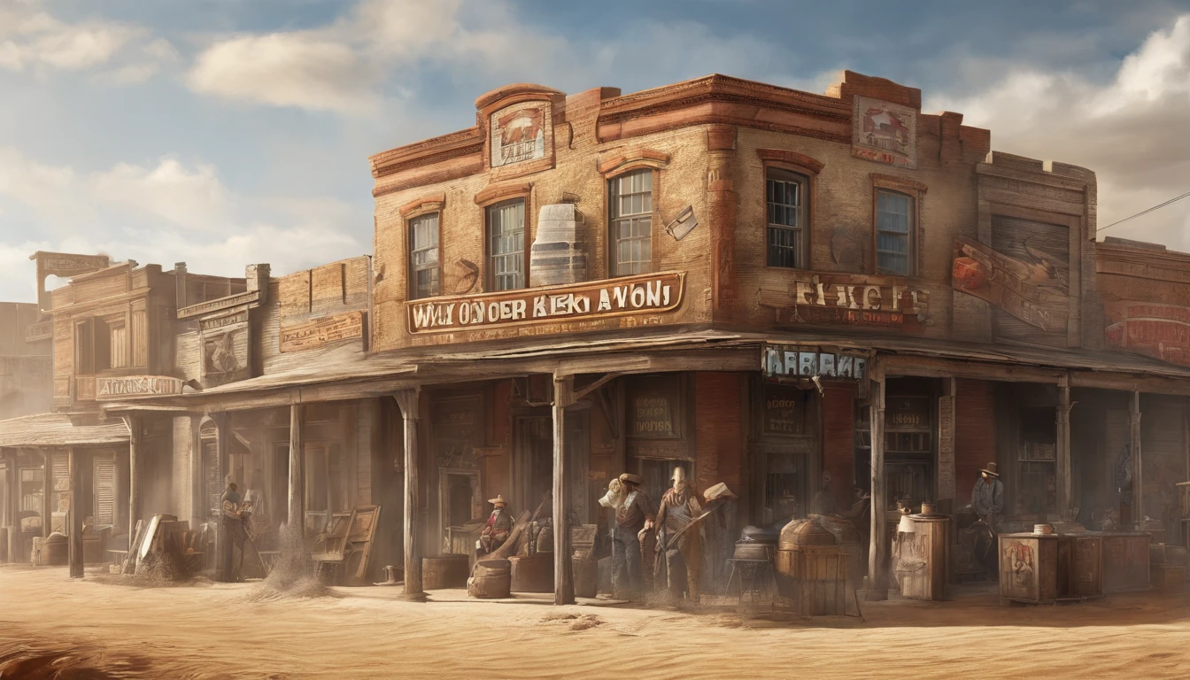 Wild west,Sand and dust,dusty,main street,5 bars~6Buildings