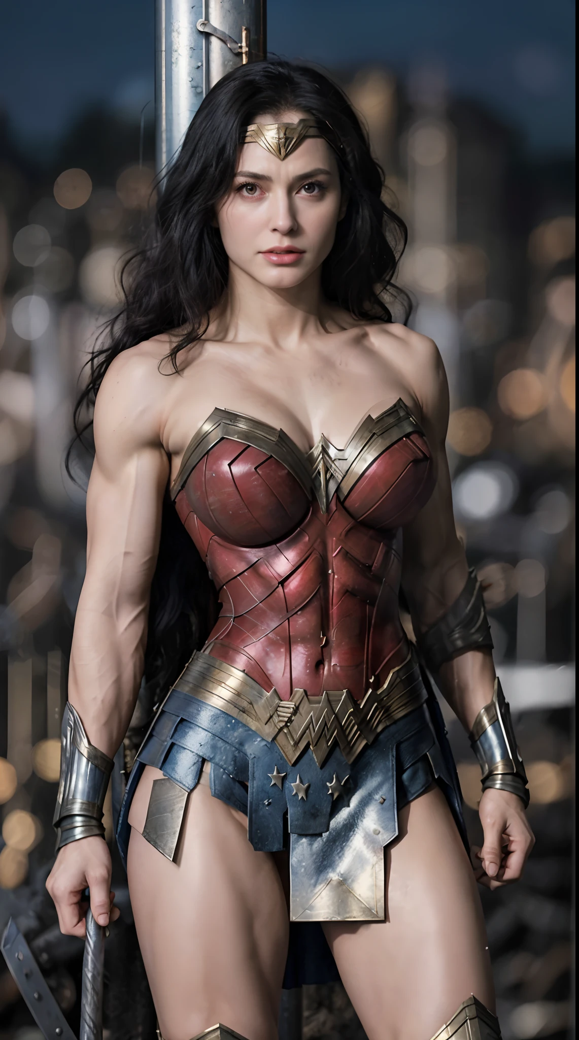 Muscle Girl, black hair, Asgard，valkyrie，Senhora Cavaleiro，anatomia correta，epic fantasy digital art，tmasterpiece，8k，high-definition resolution，Desenho detalhado，alta qulidade，, Epic composition,