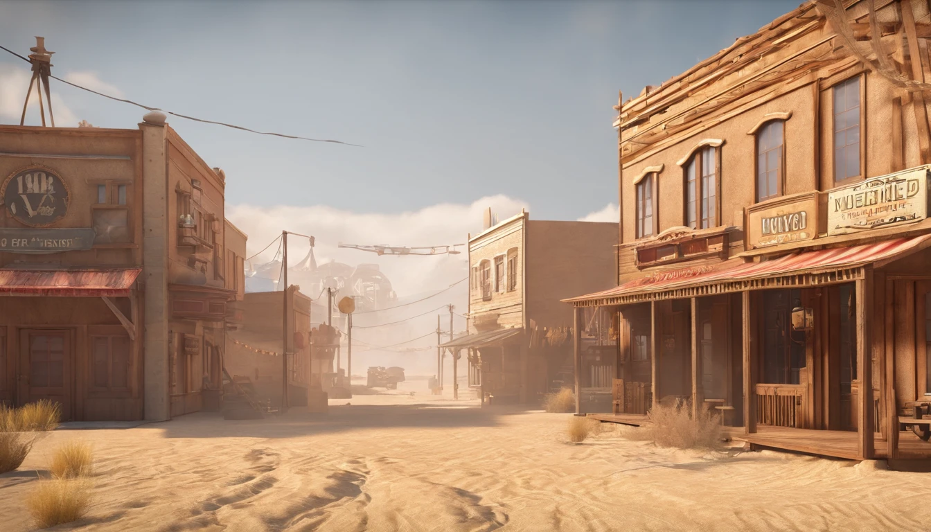 Wild west,Sand and dust,dusty,main street,5 bars~6Buildings