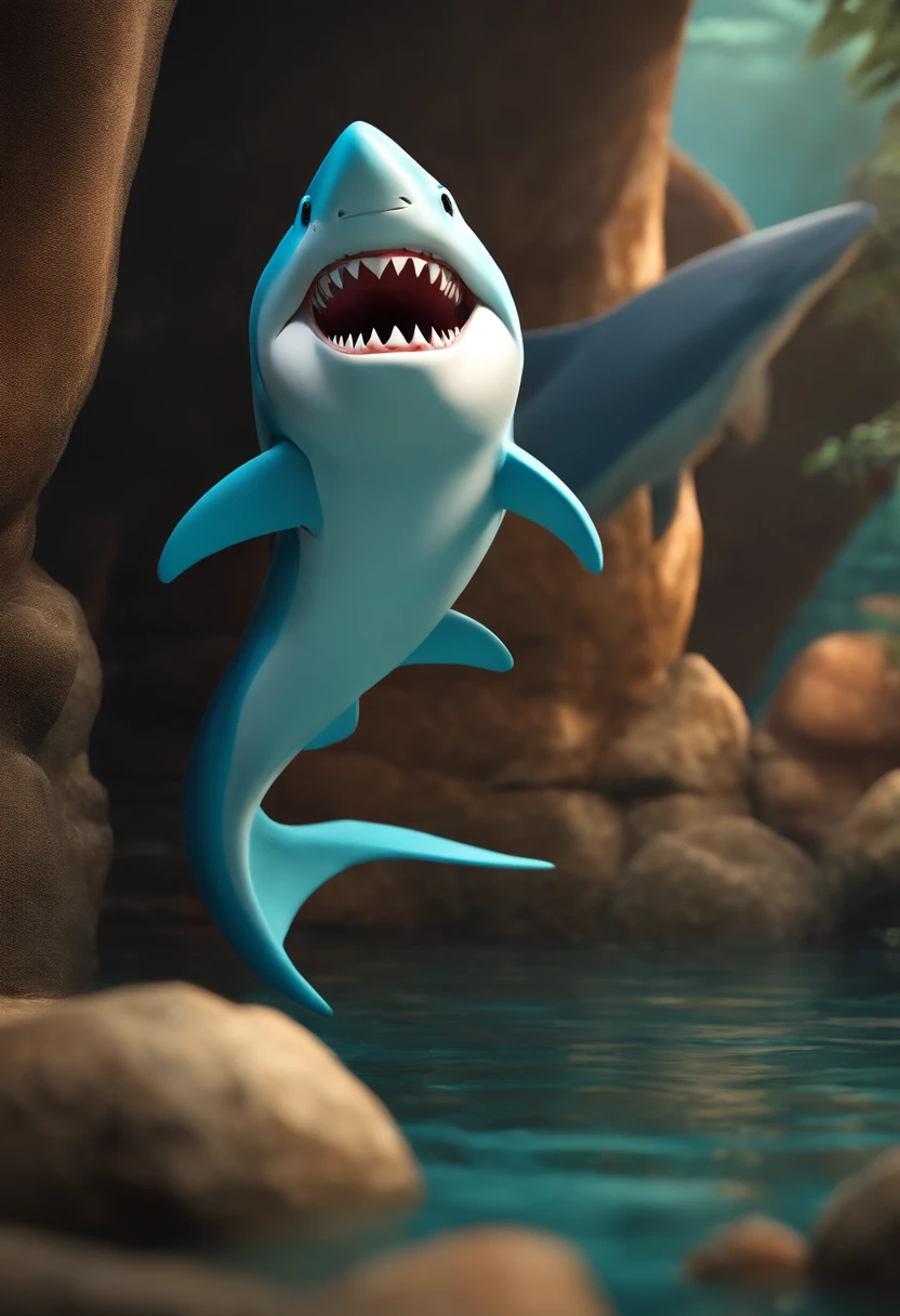 Disney-style 3D animationnm, Sharky, a girl who earned the nickname 'The Tooth', due to her unique fascination with shark teeth. She collected these teeth and believed they were good luck talismans
