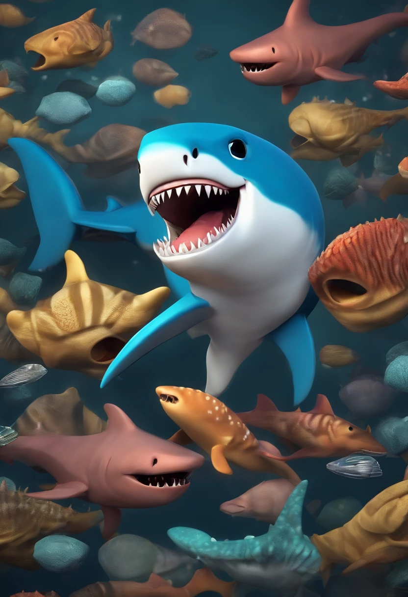 Disney-style 3D animationnm, Sharky, a girl who earned the nickname 'The Tooth', due to her unique fascination with shark teeth. She collected these teeth and believed they were good luck talismans