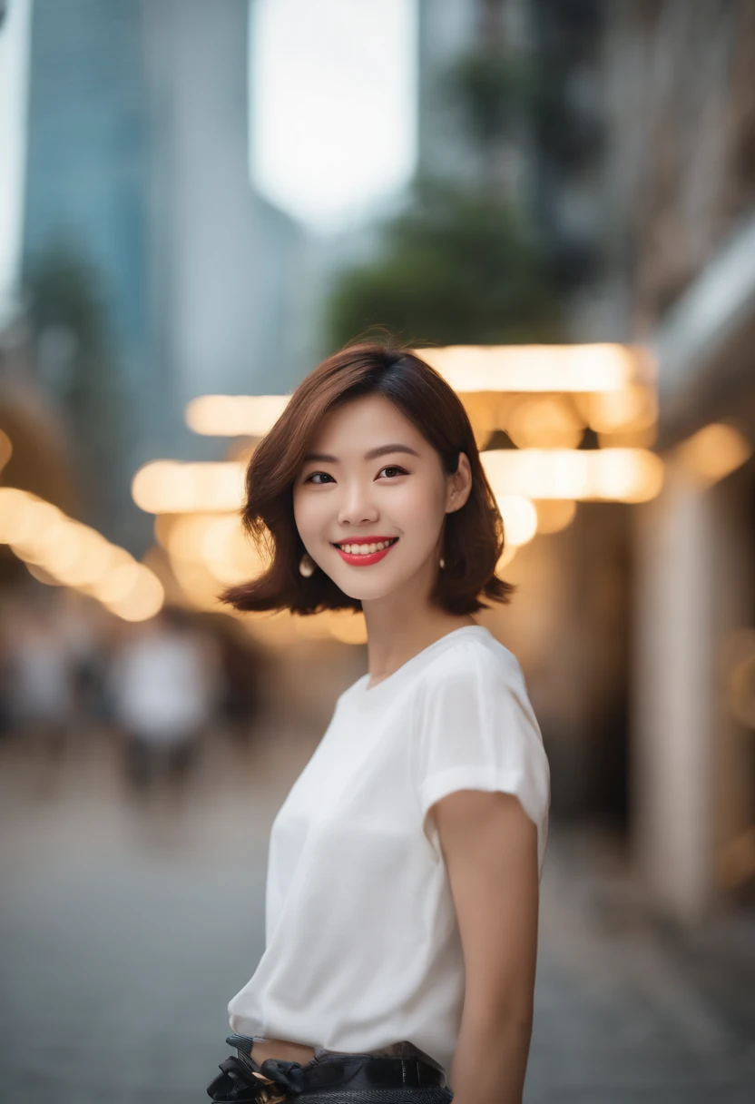 Photo of Japan woman with city background。She is 161cm tall、Have healthy proportions、I have a grown bob hairstyle。Her white t-shirt has、It has an urban and stylish design。Her bright smile reflects happiness、Softbox lighting emphasizes her smooth skin。The color is based on restrained earth tone, but、It has a luxurious impression with jewel-colored accents。
Photo inspired by the cover of Vogue magazine。Japan woman standing in front of city background。She wears a white T-shirt and、Its design is urban and stylish。Bob hairstyle and bright smile are characteristic。Softbox lighting emphasizes her even skin quality。
Luxurious portrait of Japan woman posing in front of cityscape。Her white t-shirt is、It has an urban and stylish design。Her hairstyle is a grown bob、Accentuates her features with restrained earth tones and jewel-colored accents。
Photos inspired by fashion photographer Mario Testino。Japan woman with urban landscape in background。Her white t-shirt has an urban and stylish design.、Her bright smile and bob hairstyle are distinctive。