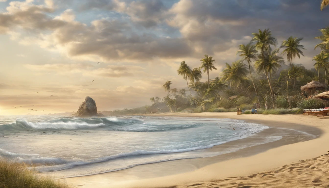 sand beach,Beach,Horizon,Full of happiness