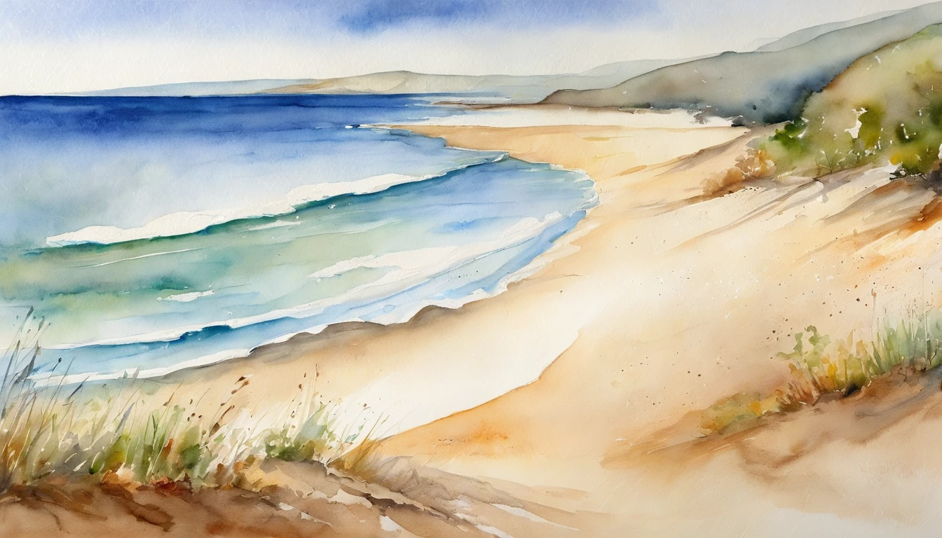 sand beach,Beach,Horizon,Full of happiness