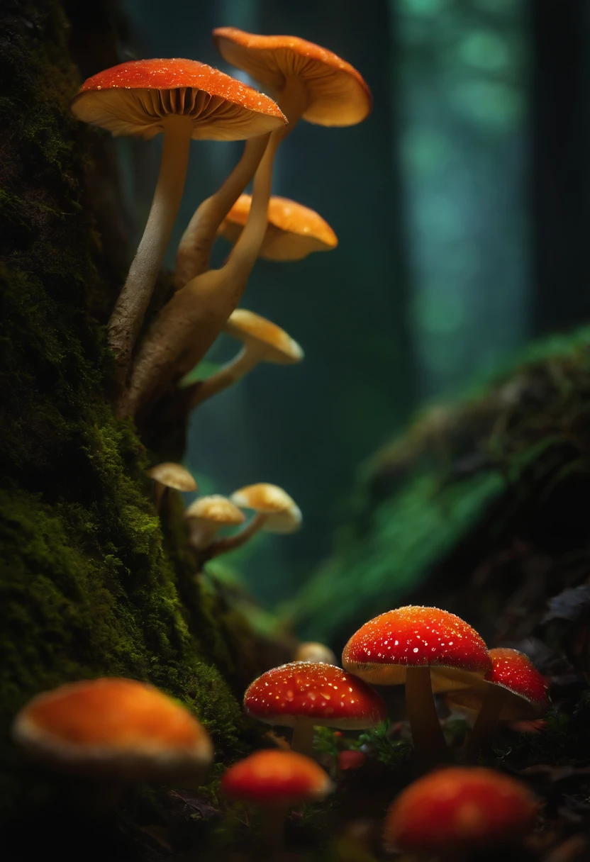 speleothems/ln the forest/Colorful mushrooms/