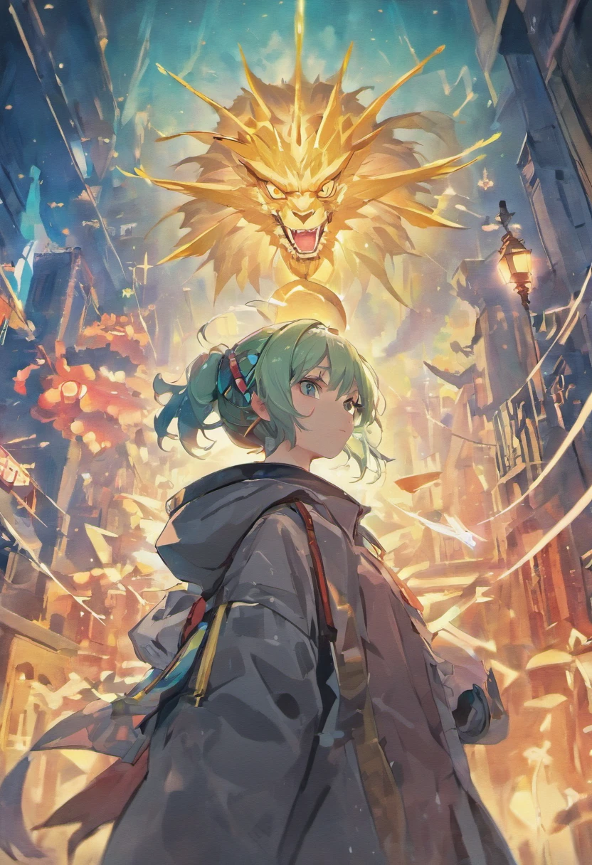 Perfect Centering, Cute Dragon Everywhere, Wearing a Student Jacket, Wearing Sunglasses, Wearing Headphones, Standing, Abstract Beauty, Centered, Looking at the Camera, Facing the Camera, Close to Perfect, Dynamic, Moonlight, High Detail, Digital Painting, art stations, concept art, fluidity, Sharp focus, 8K, high resolution, illustration, Art by Karn Griffiths and Vadim Kashin, White background