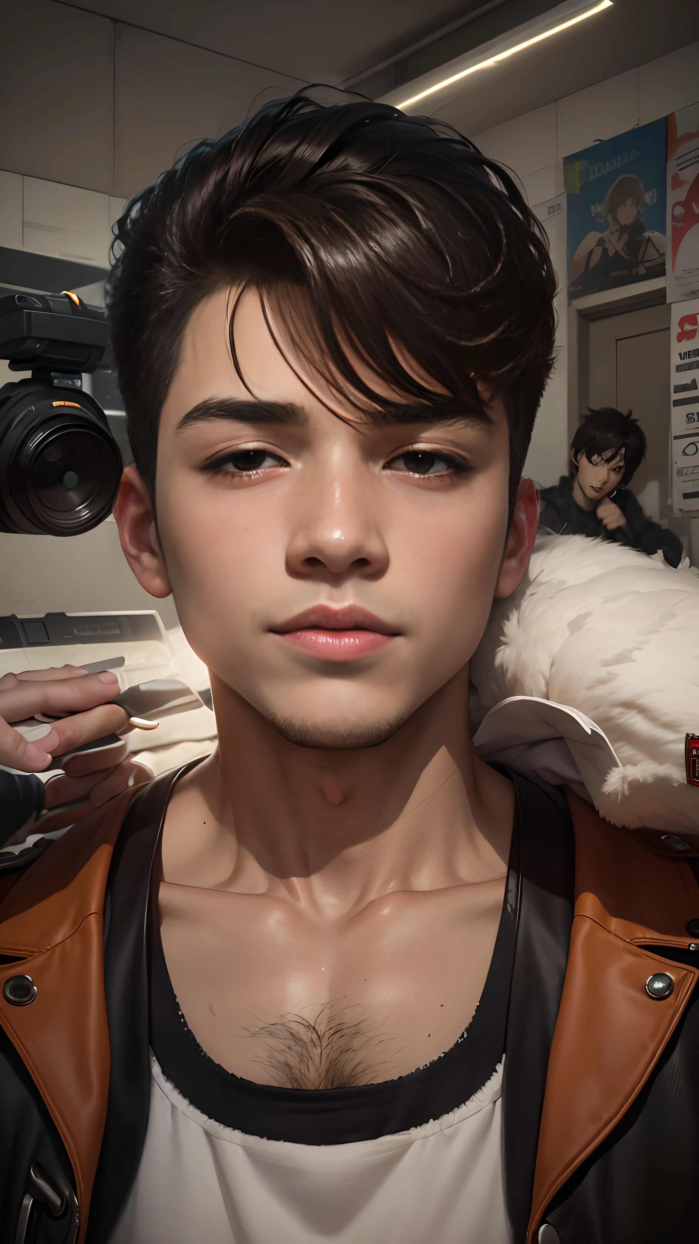 Anime young boy of 12 good looking pop star