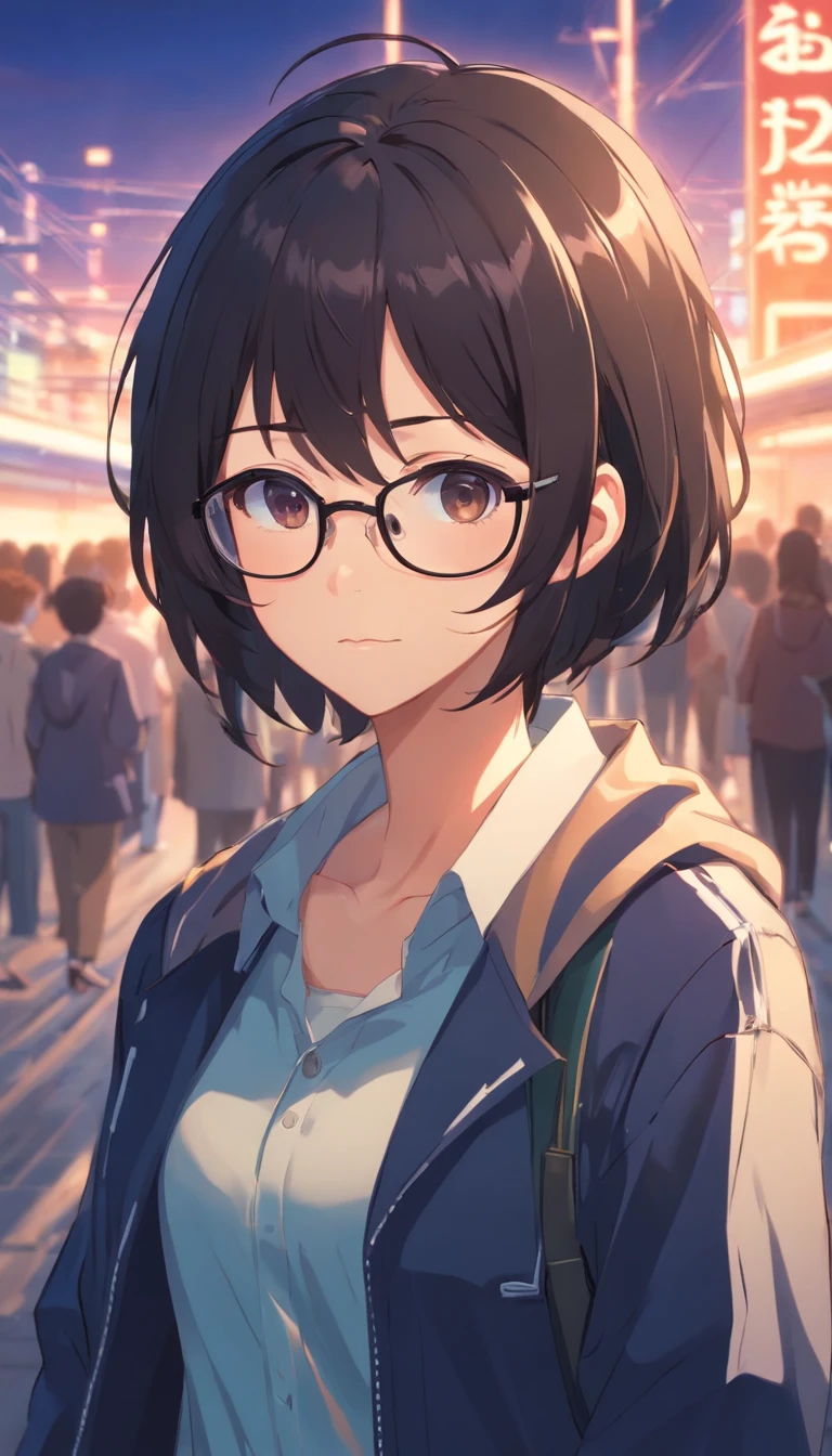 16yo,Boy's libido,shota,Black hair,wears glasses,square-framed glasses,gloomily,contemplative,black black jacket,White blouse,hairlong,with long bangs,messy hair,No backstory,drawing